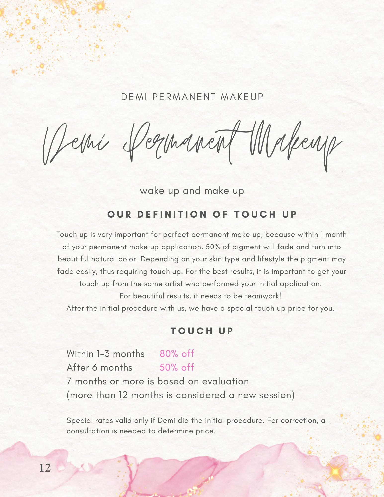 demi permanent makeup pricing