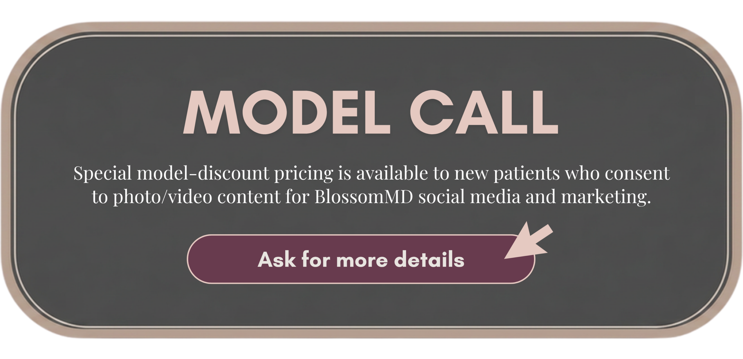 Korean Lash Lift model call at BlossomMD Medical Spa & Wellness in San Ramon, CA, offering a special rate of $150.